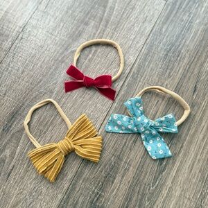 Stylish Kids Hair Bow Set - Red, Yellow, Blue
